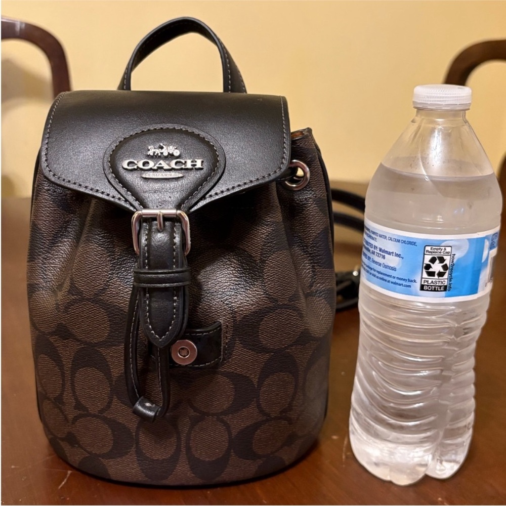 Coach Black and Brown Signature Backpack